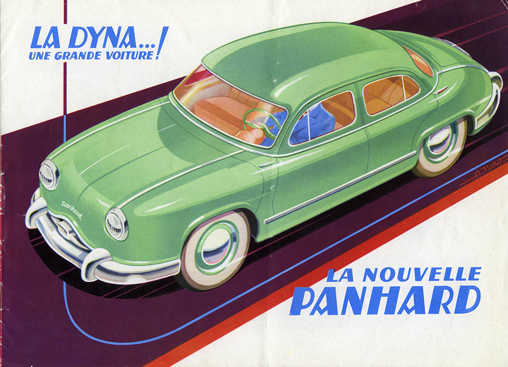 En tidig reklambroschyr för Panhard Dyna.