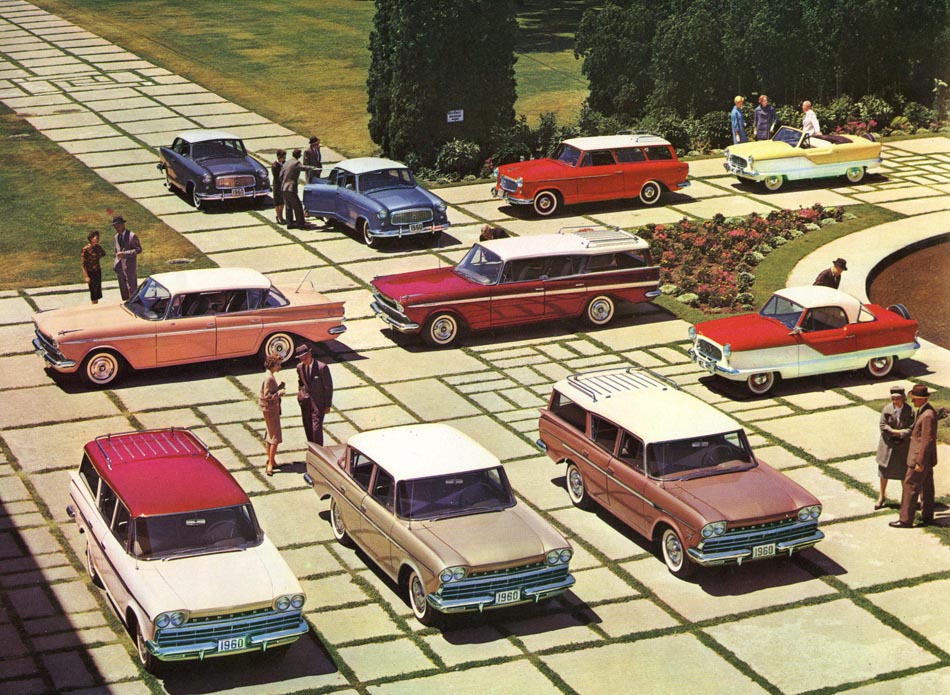 Hela modellprogrammet av 1960 års utbud av Metropolitan och Rambler.