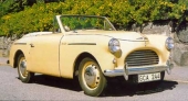 Professor Nilssons välbevarade Austin A40 Sports, parkerad i Göteborg.