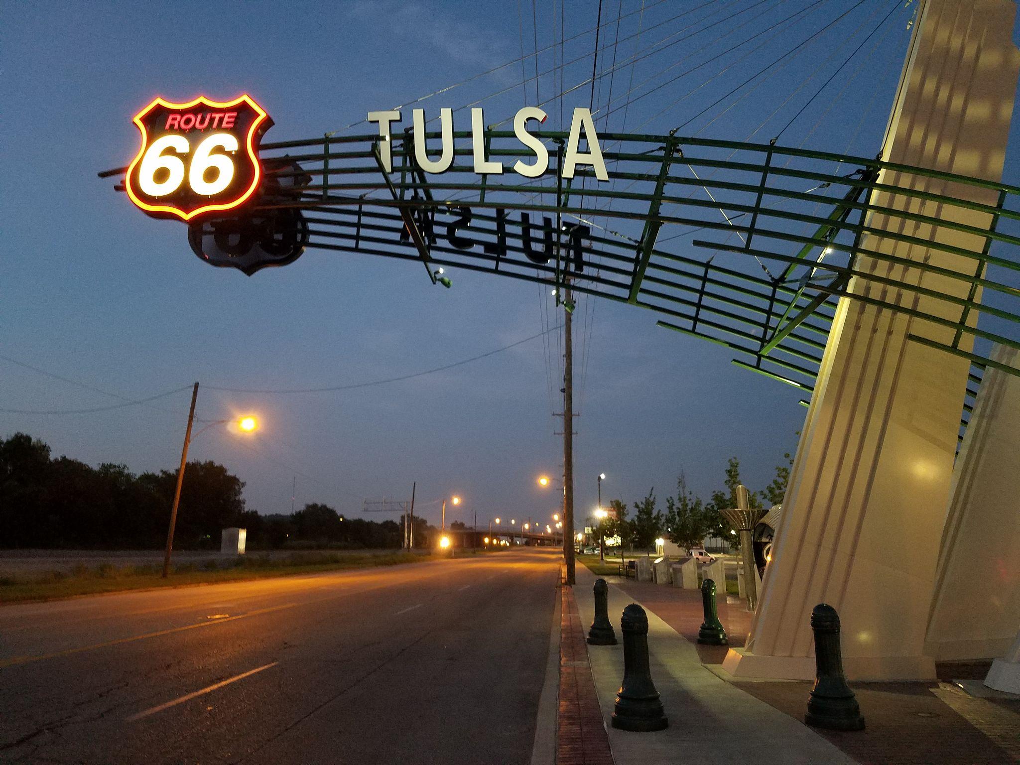 Välkommen till Tulsa! Oklahoma är en av åtta delstater som Route 66 passerar genom.