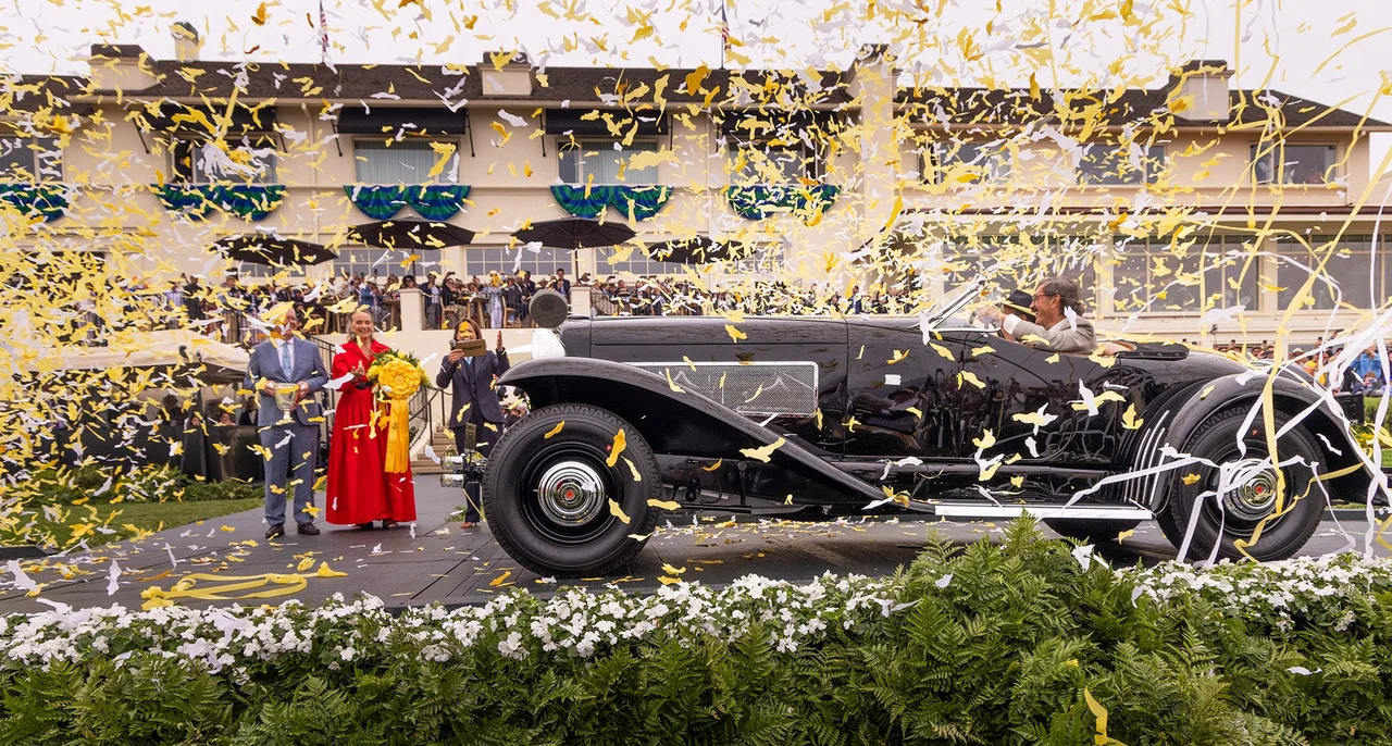 Den svarta Duesenberg SSJ Special Speedster som förknippas med Clark Gable vann Best of Show på Pebble Beach Concours d’Elegance 2026.
