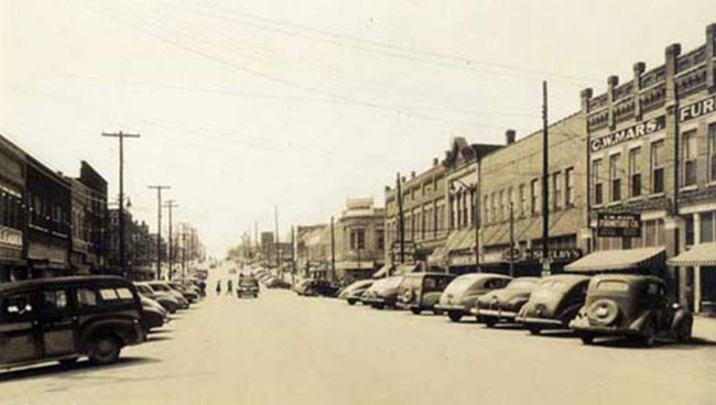 Sannolikt Main Street i LaFolette cirka 1947.