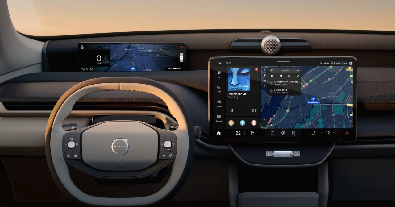 Dubbla skärmar och Google inbyggt: Volvo EX60:s interiör är ett exempel på att teknik och lyx kan gå perfekt hand i hand.