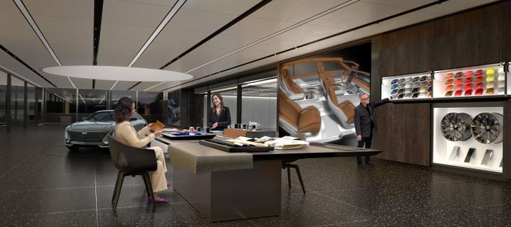 Kunden bjuds in till Cadillacs Artisan Center för att skräddarsy sitt fordon, med hjälp av designexperter som vägleder dem.