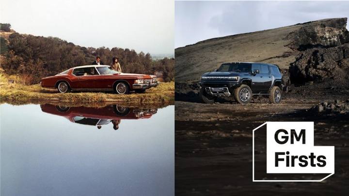 Buick Riviera från 1971 (vänster) var först ut med antispinn, Max Trac. Idag finns avancerade system i fordon som Hummer EV.
