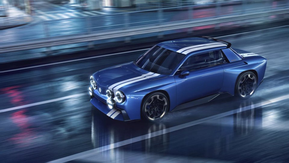 Den nya elektriska tolkningen av Renault 8 Gordini bjuder på 270 hk och ett betydligt kaxigare format. Blå lack och vita ränder är kvar.